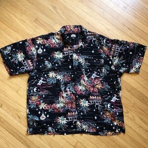 Tommy Bahama Black Multicolor Floral Shirt